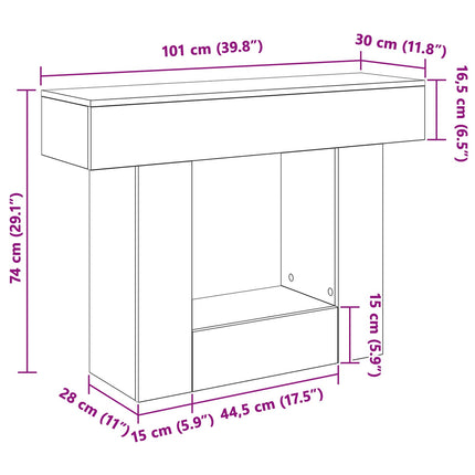 Hvid 101 x 30 x 74 cm
