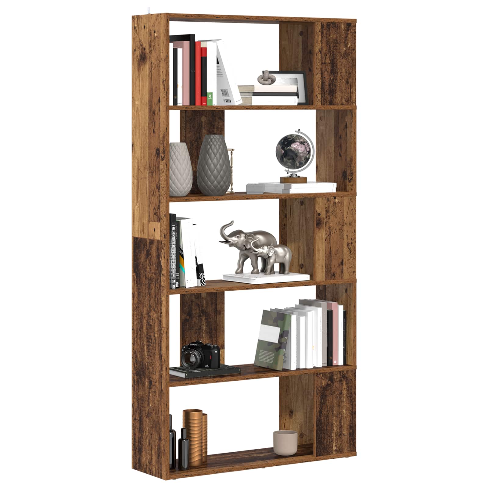 Bogskab Gammelt træ 80 x 24 x 159 cm Konstrueret træ billede