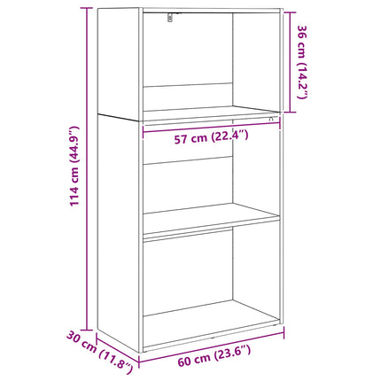 Bogreol Sort eg 60 x 30 x 114 cm Konstrueret træ