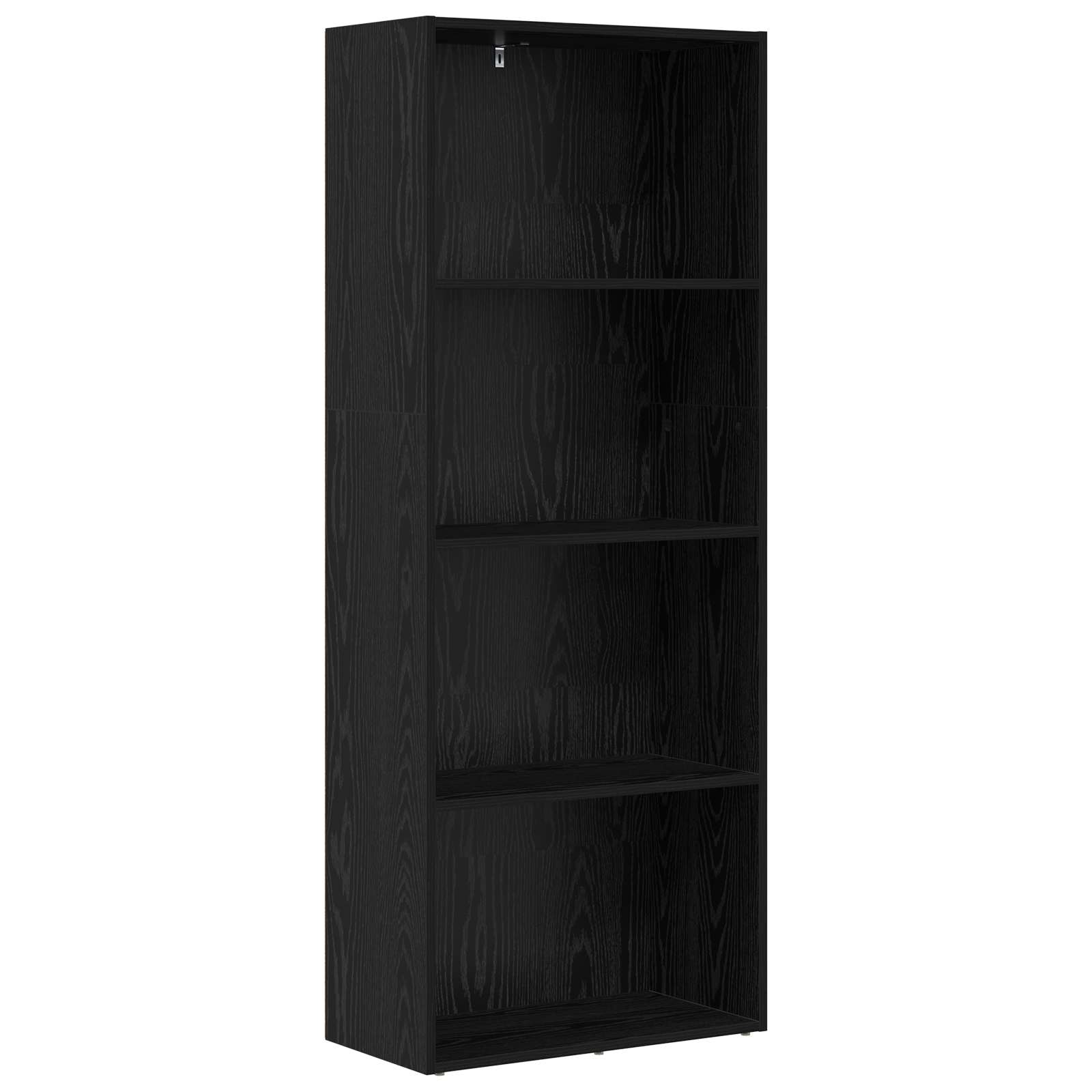 Selvstående boghylde Sort eg 60 x 30 x 151,5 cm Konstrueret træ