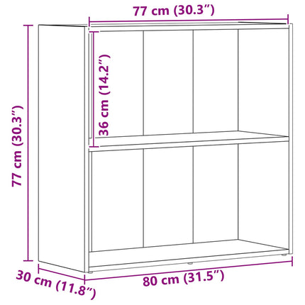 Bogreol 80 x 30 x 76,5 cm Konstrueret træ Sort eg