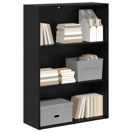 Bogreol 80 x 30 x 114 cm Konstrueret træ Sort eg