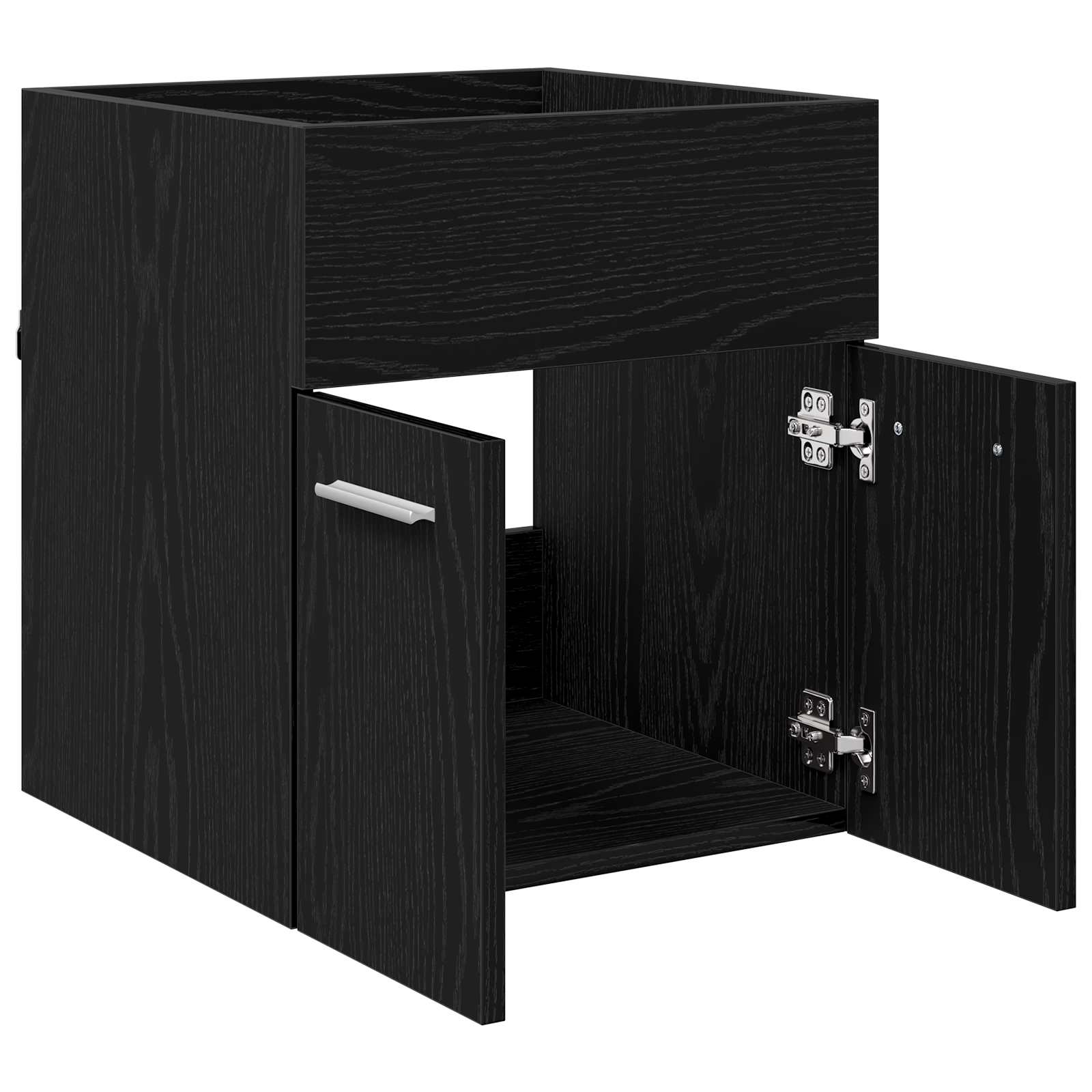 Vaskeskab med dør Sort eg 41 x 38,5 x 46 cm Konstrueret træ