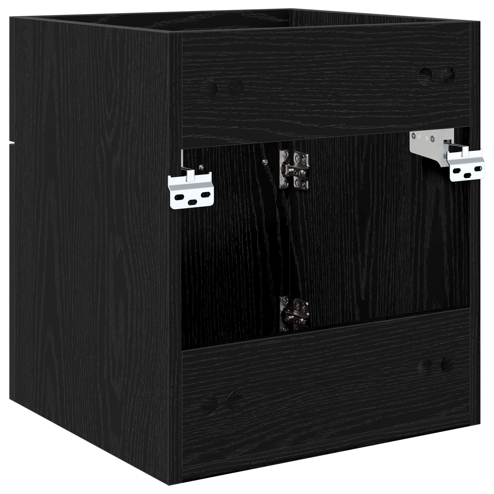 Vaskeskab med dør Sort eg 41 x 38,5 x 46 cm Konstrueret træ