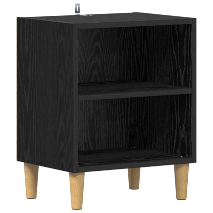 Sengeskab 2 stk. Sort eg 40 x 30 x 50 cm Konstrueret træ
