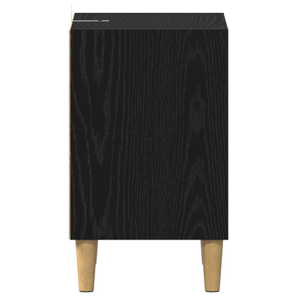Sengeskab 2 stk. Sort eg 40 x 30 x 50 cm Konstrueret træ