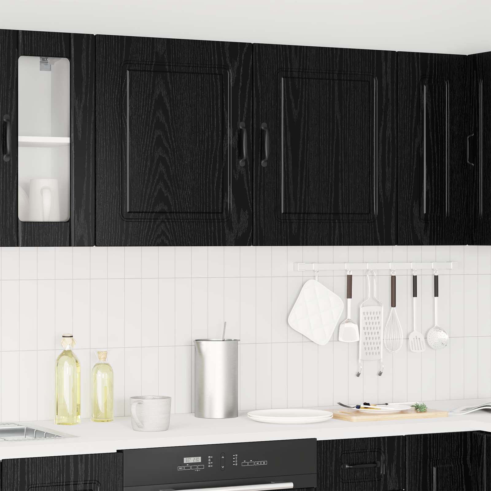 Panel til opvaskemaskine Kalmar 2 pcs Sort eg 50 x 31 x 60 cm