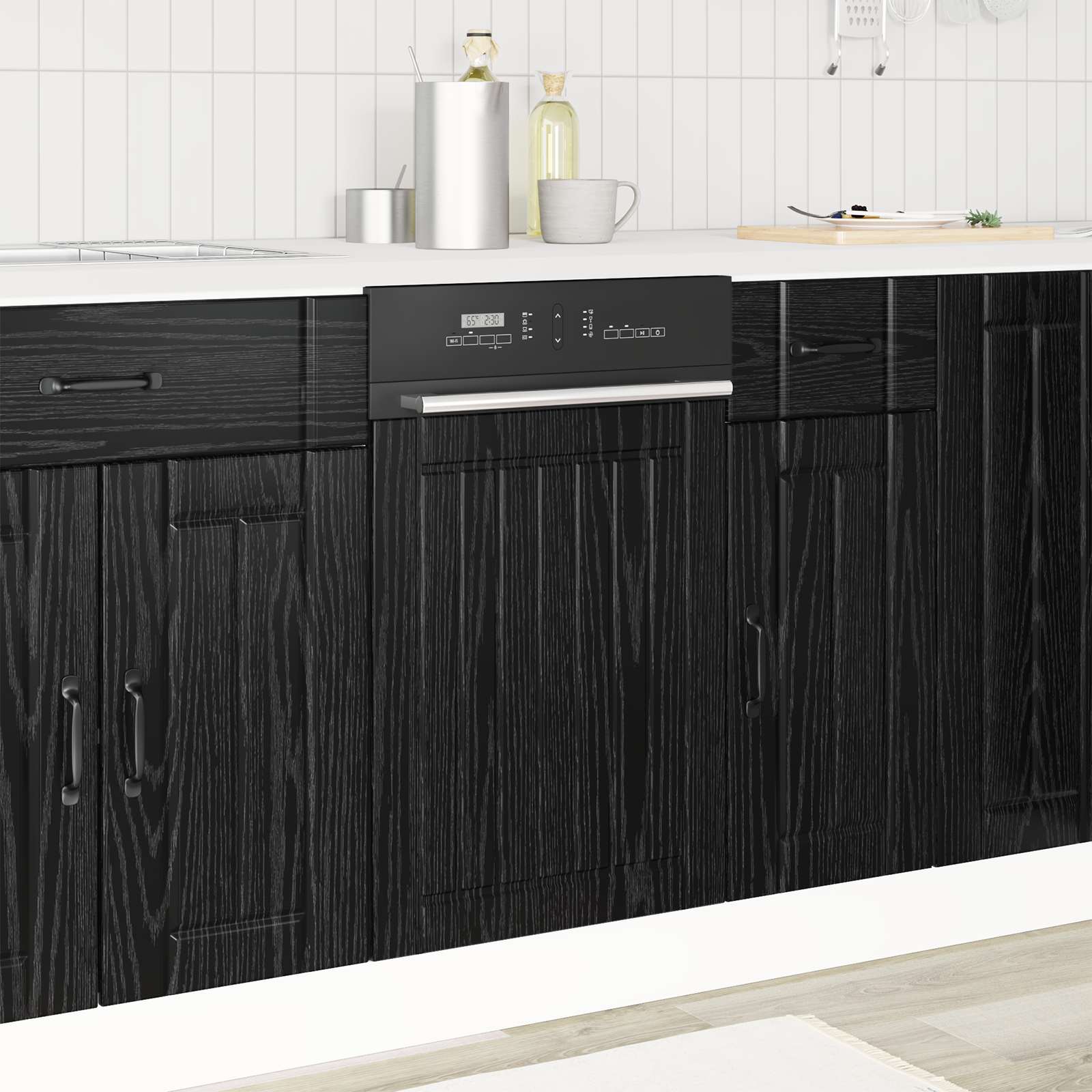 Panel til opvaskemaskine LUCCA Sort eg 45 x 1,5 x 57 cm