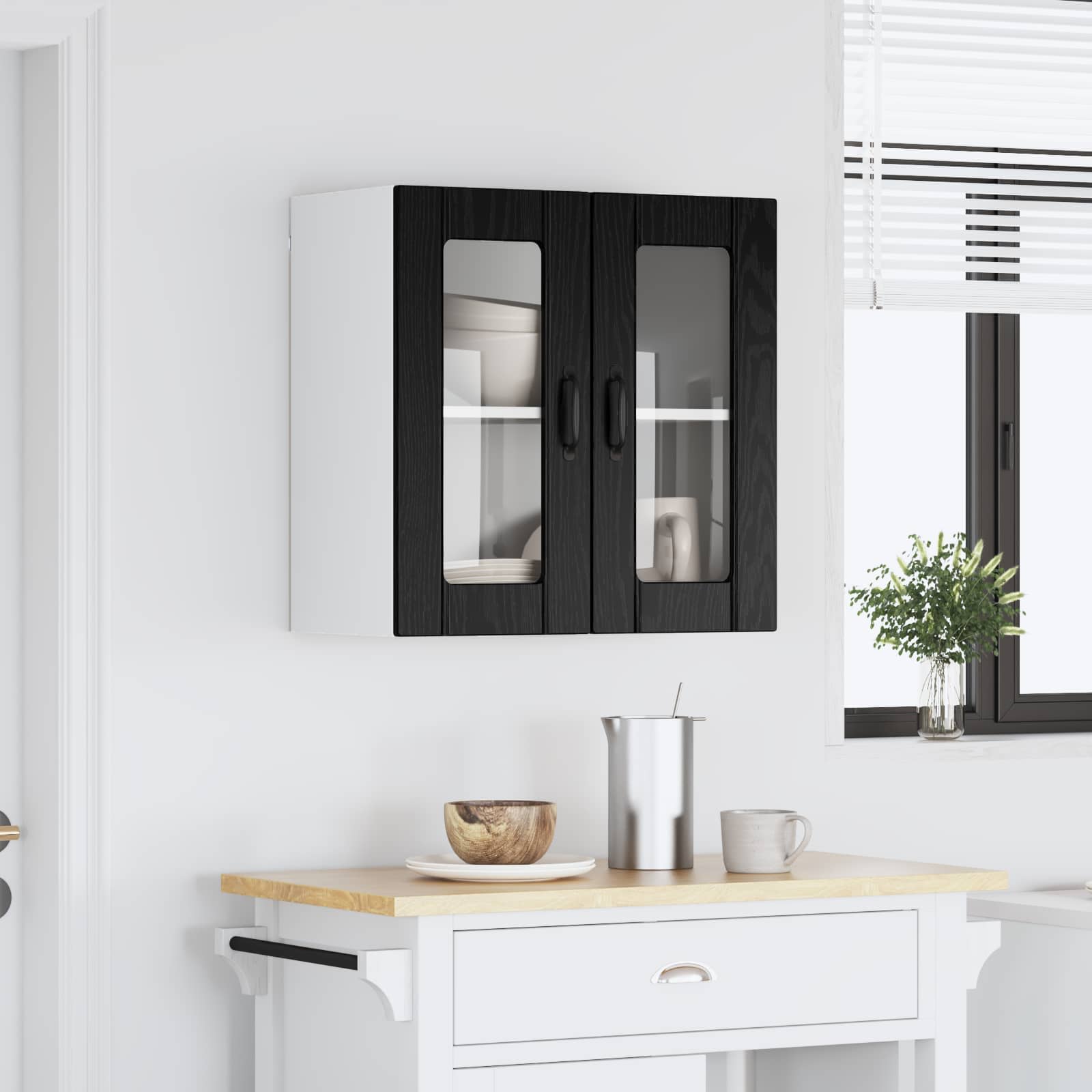 Væglågskab LUCCA Sort eg 60 x 31 x 60 cm Konstrueret træ
