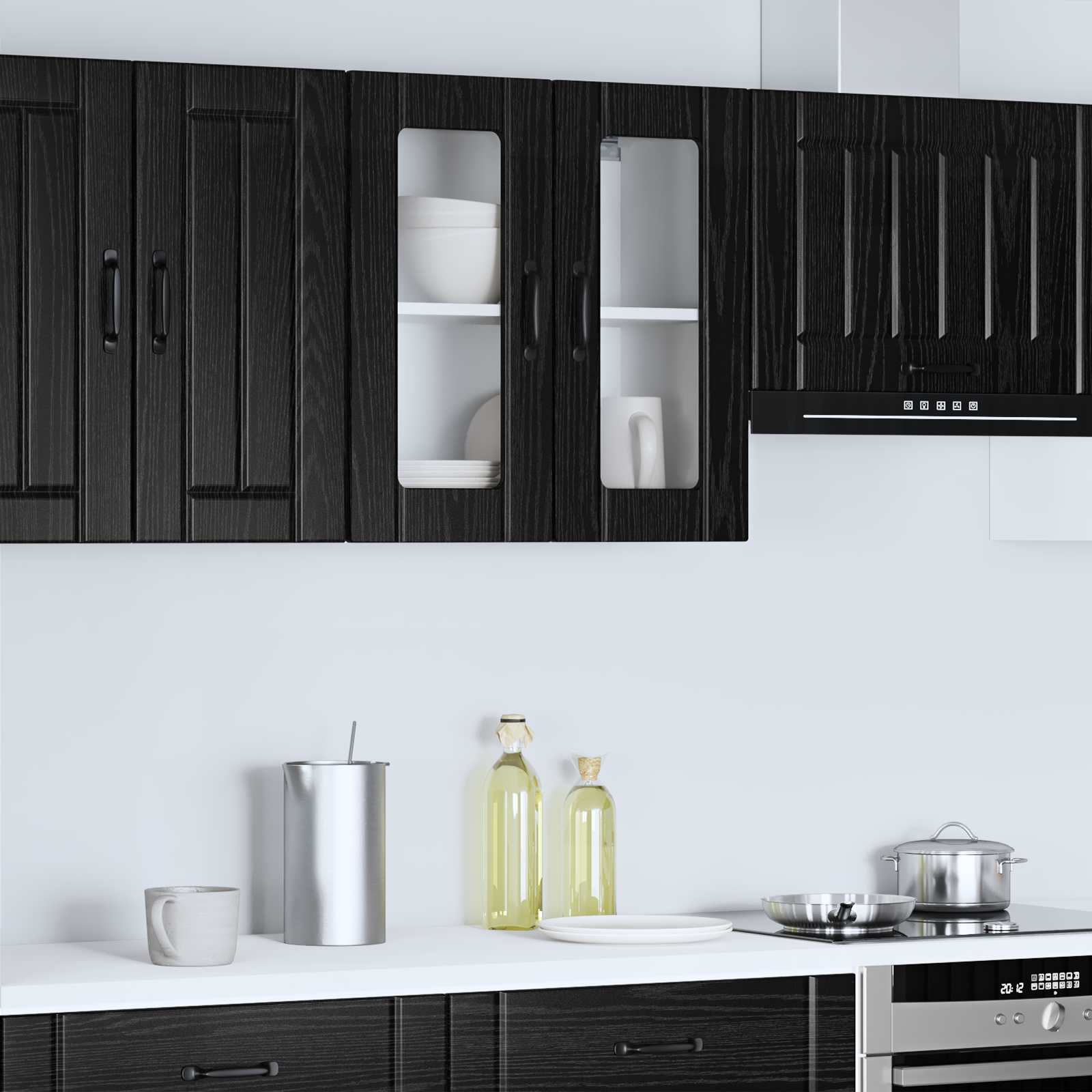 Væglågskab LUCCA Sort eg 60 x 31 x 60 cm Konstrueret træ