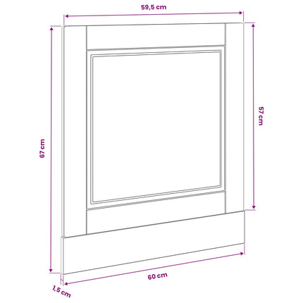 Panel til opvaskemaskine PORTO Sort eg 60 x 1,5 x 57 cm