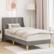 Sengestel Ensfarvet med hovedgærde Gråbrun 100 x 200 cm Stof