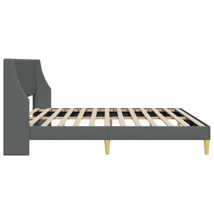 Sengestel med hovedgærde Mørkegrå 100 x 203 cm Stof
