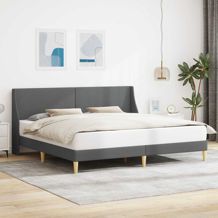 Sengestel med hovedgærde Mørkegrå 183 x 213 cm Stof