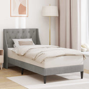 Sengestel med hovedgærde Lysegrå 90 x 200 cm Fløjl