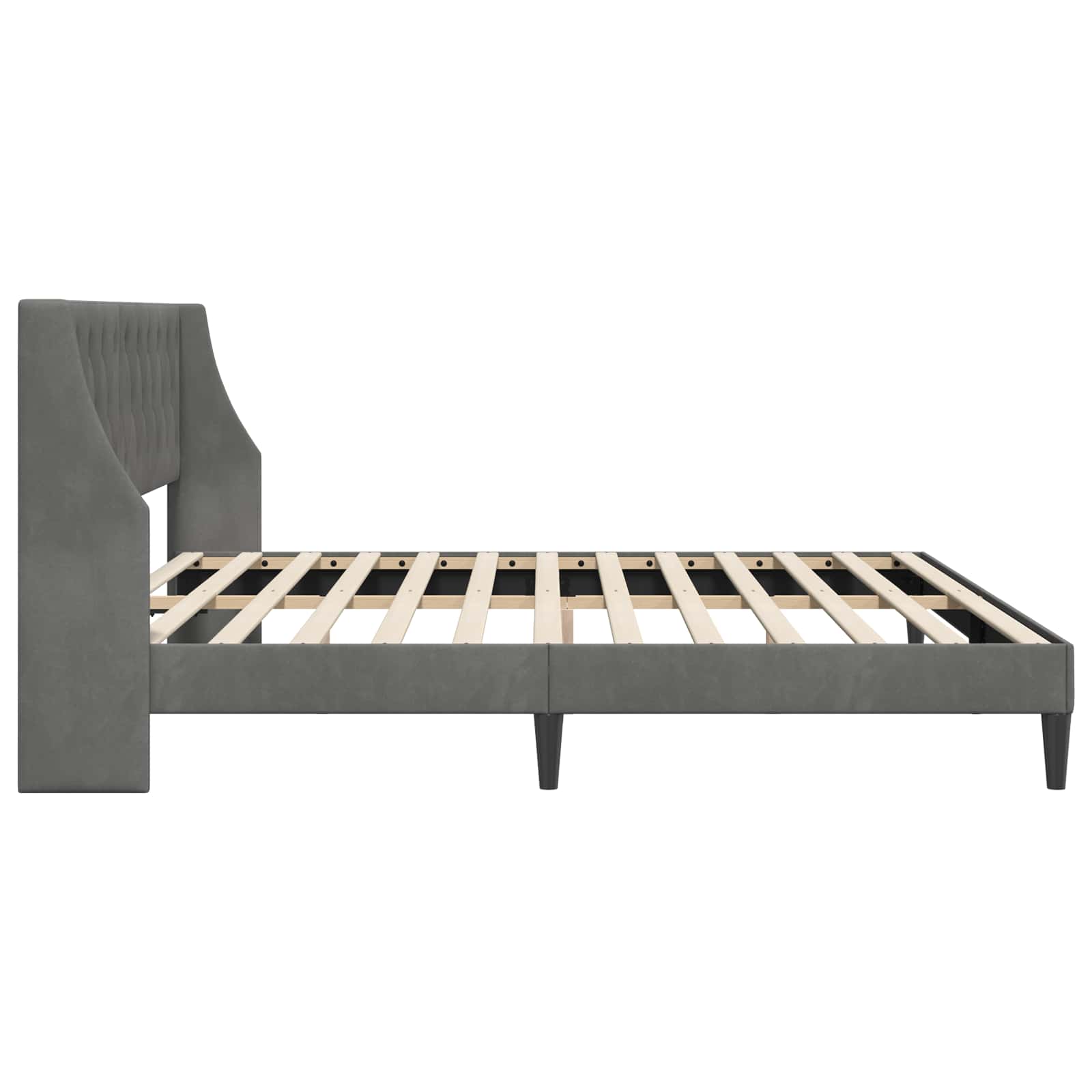 Sengestel med hovedgærde Mørkegrå 200 x 200 cm Fløjl