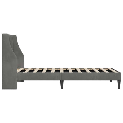 Sengestel med hovedgærde Mørkegrå 100 x 203 cm Fløjl