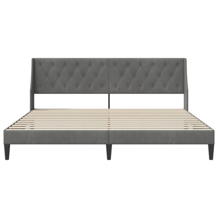 Sengestel med hovedgærde Mørkegrå 183 x 213 cm Fløjl