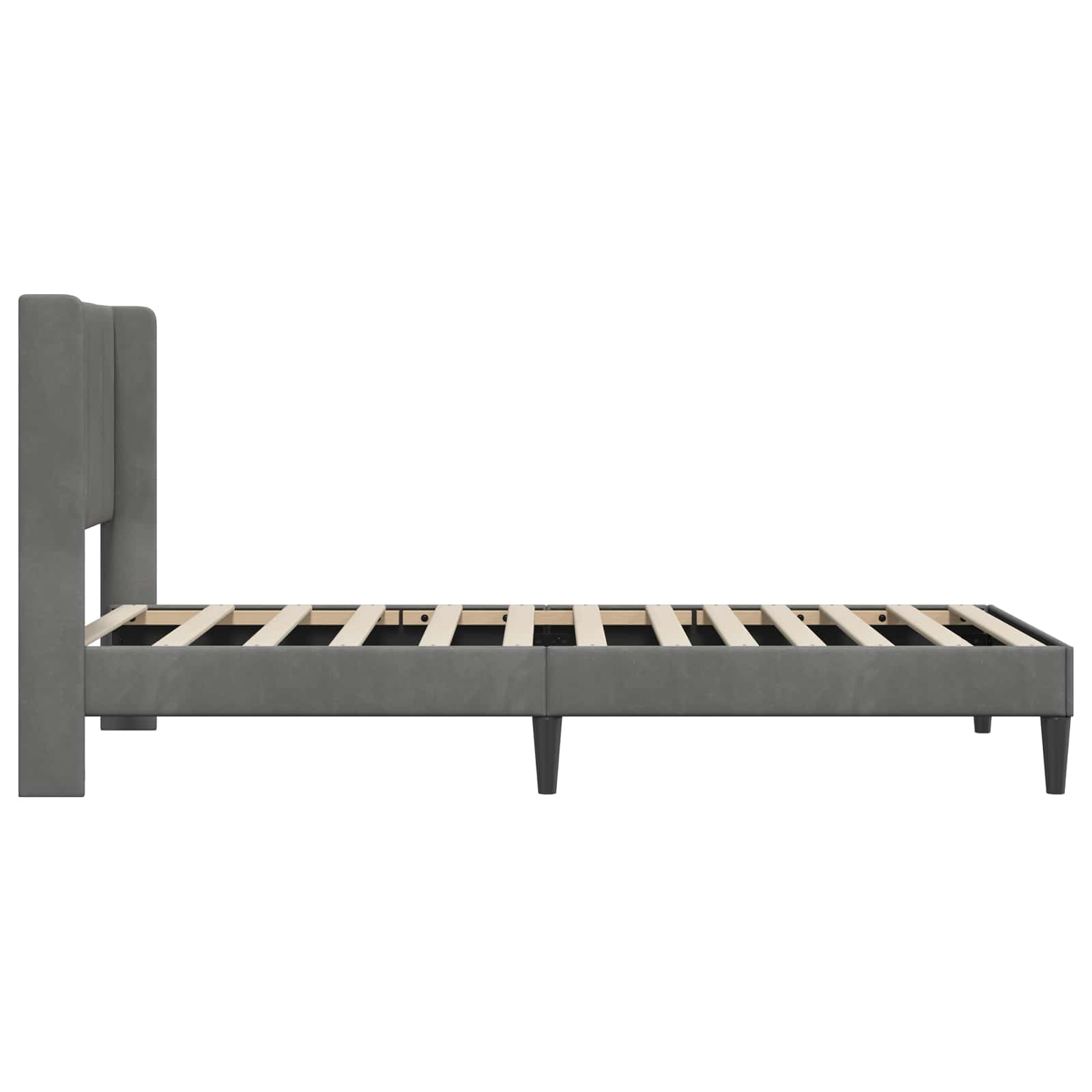 Sengestel med hovedgærde Mørkegrå 80 x 200 cm Fløjl