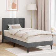 Sengestel med hovedgærde Mørkegrå 90 x 190 cm Fløjl
