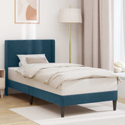 Sengestel med hovedgærde Blå 100 x 200 cm Fløjl