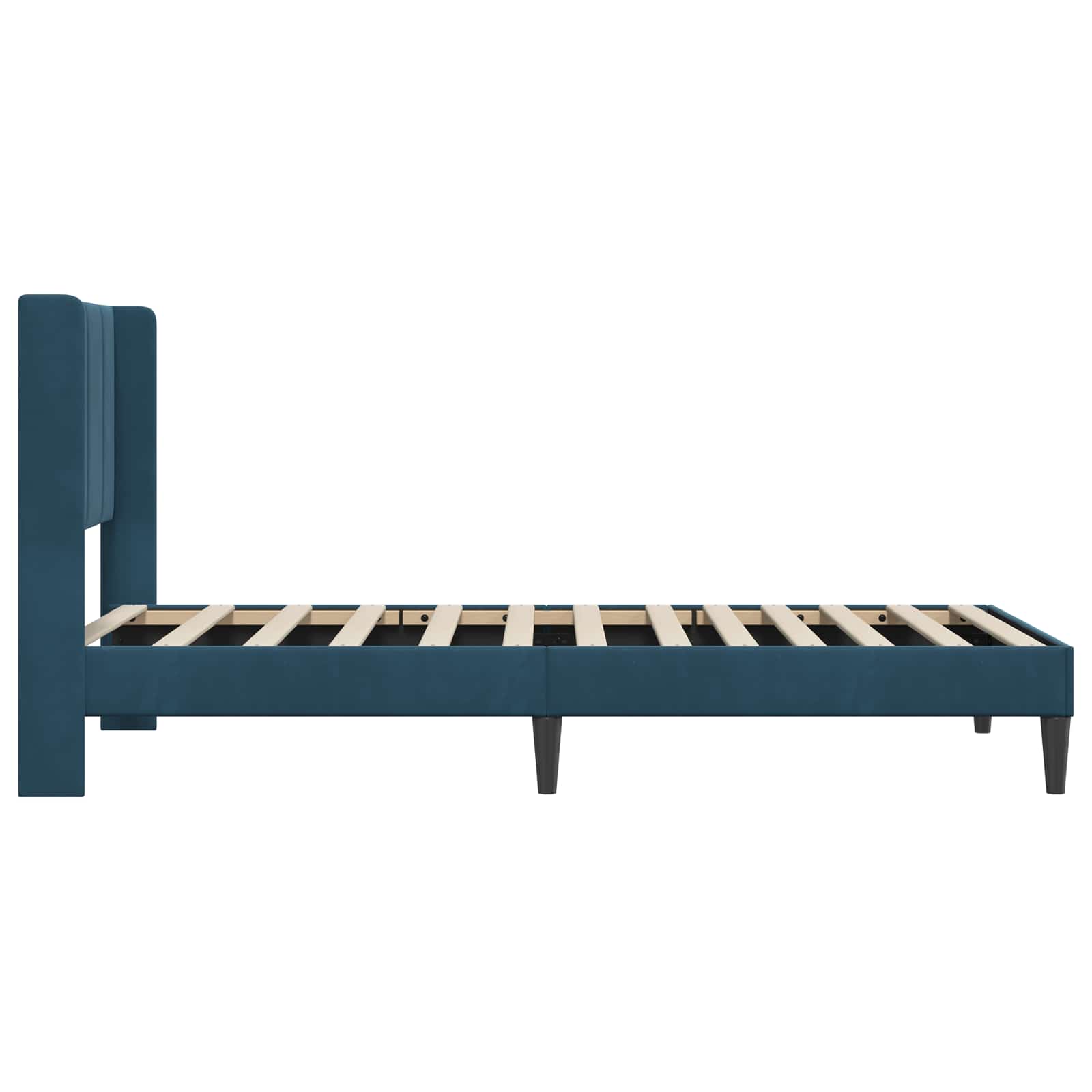 Sengestel med hovedgærde Blå 100 x 200 cm Fløjl
