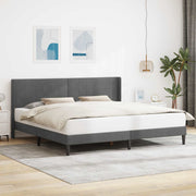 Sengestel med hovedgærde Mørkegrå 200 x 200 cm Fløjl