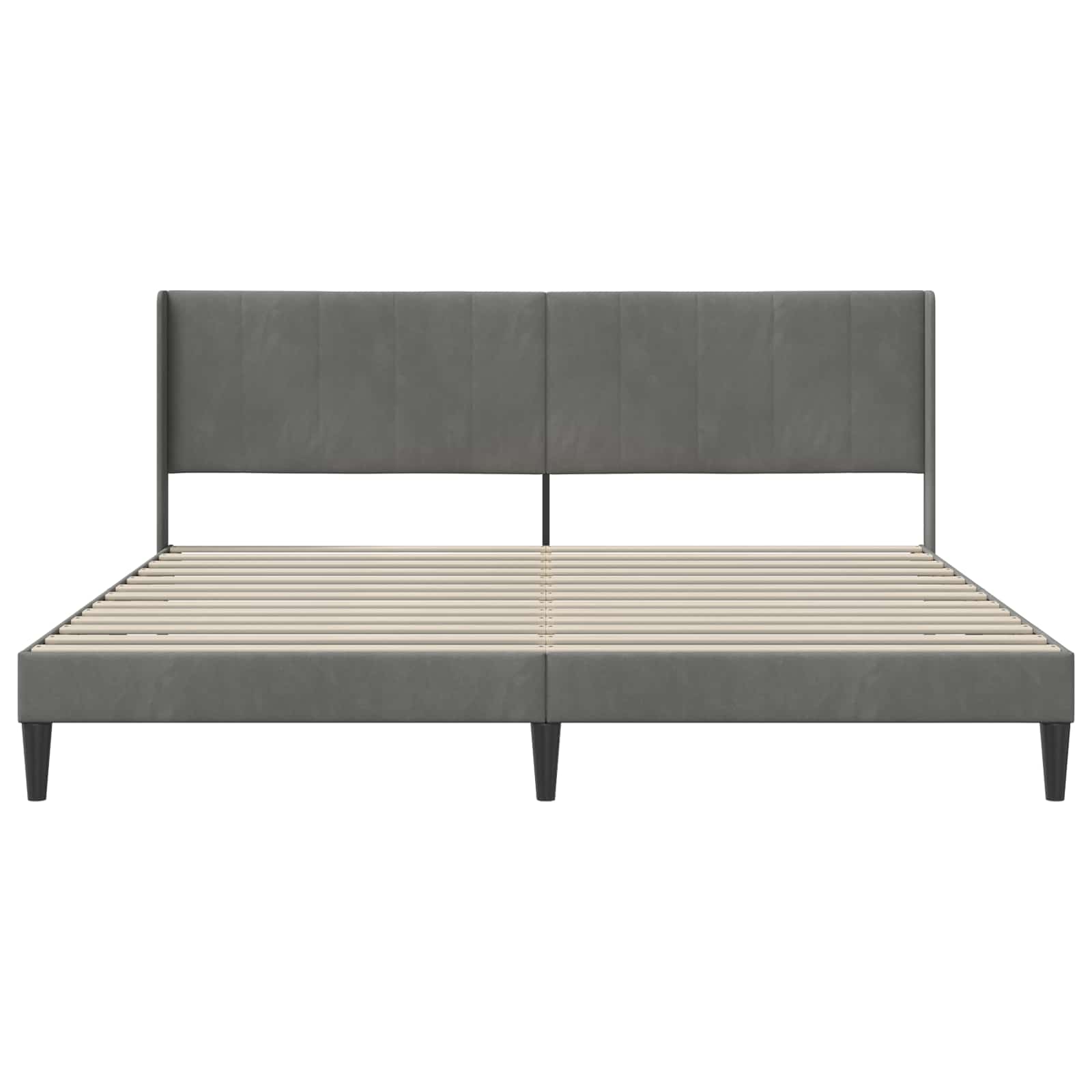 Sengestel med hovedgærde Mørkegrå 200 x 200 cm Fløjl