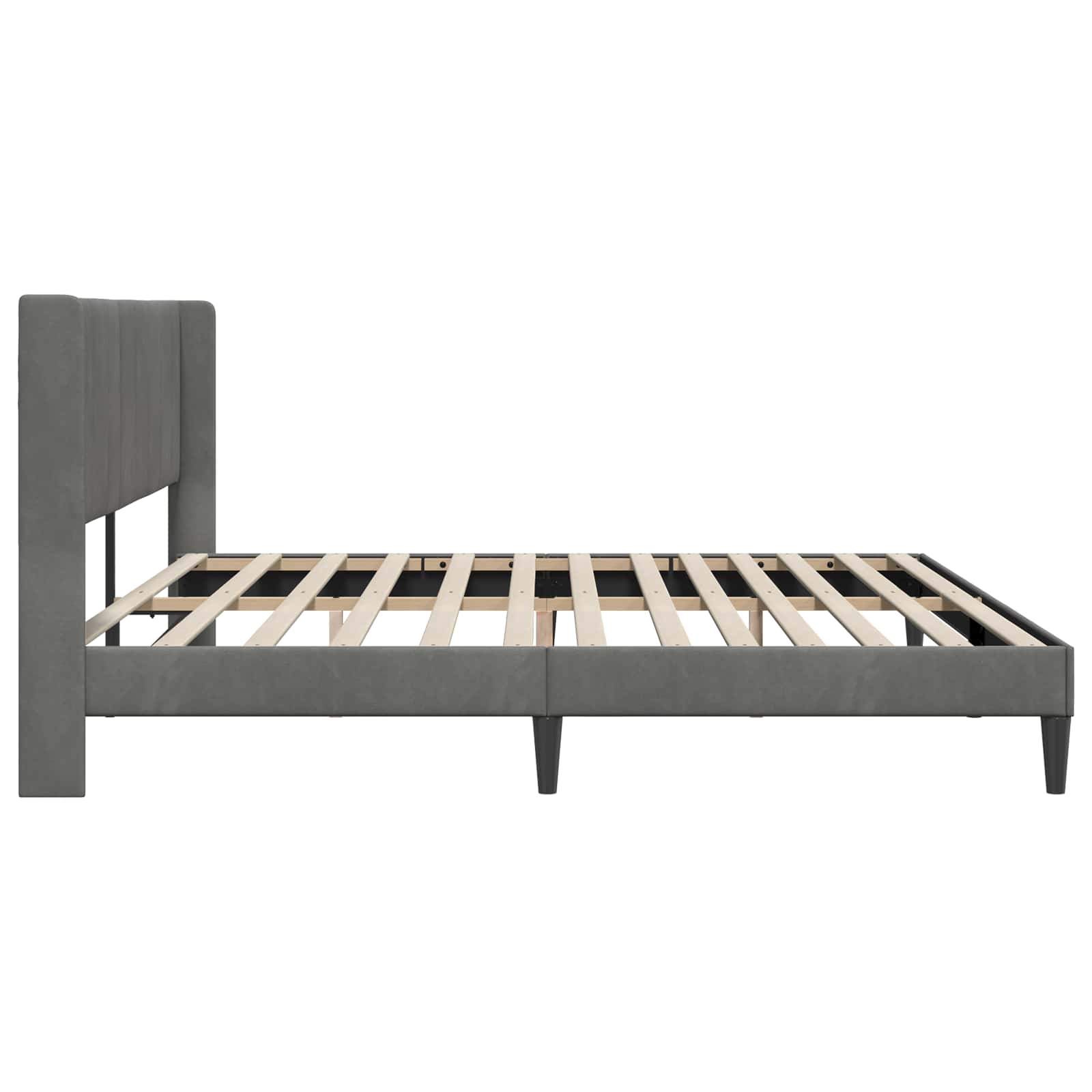 Sengestel med hovedgærde Mørkegrå 200 x 200 cm Fløjl