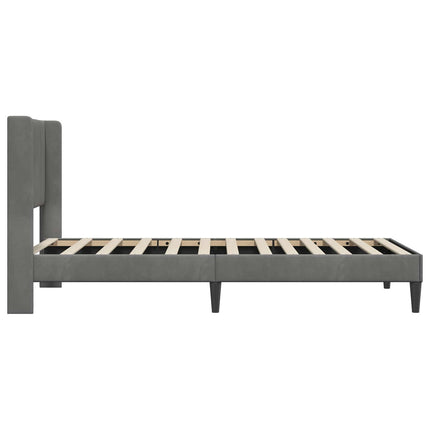 Sengestel med hovedgærde Mørkegrå 100 x 190 cm Fløjl