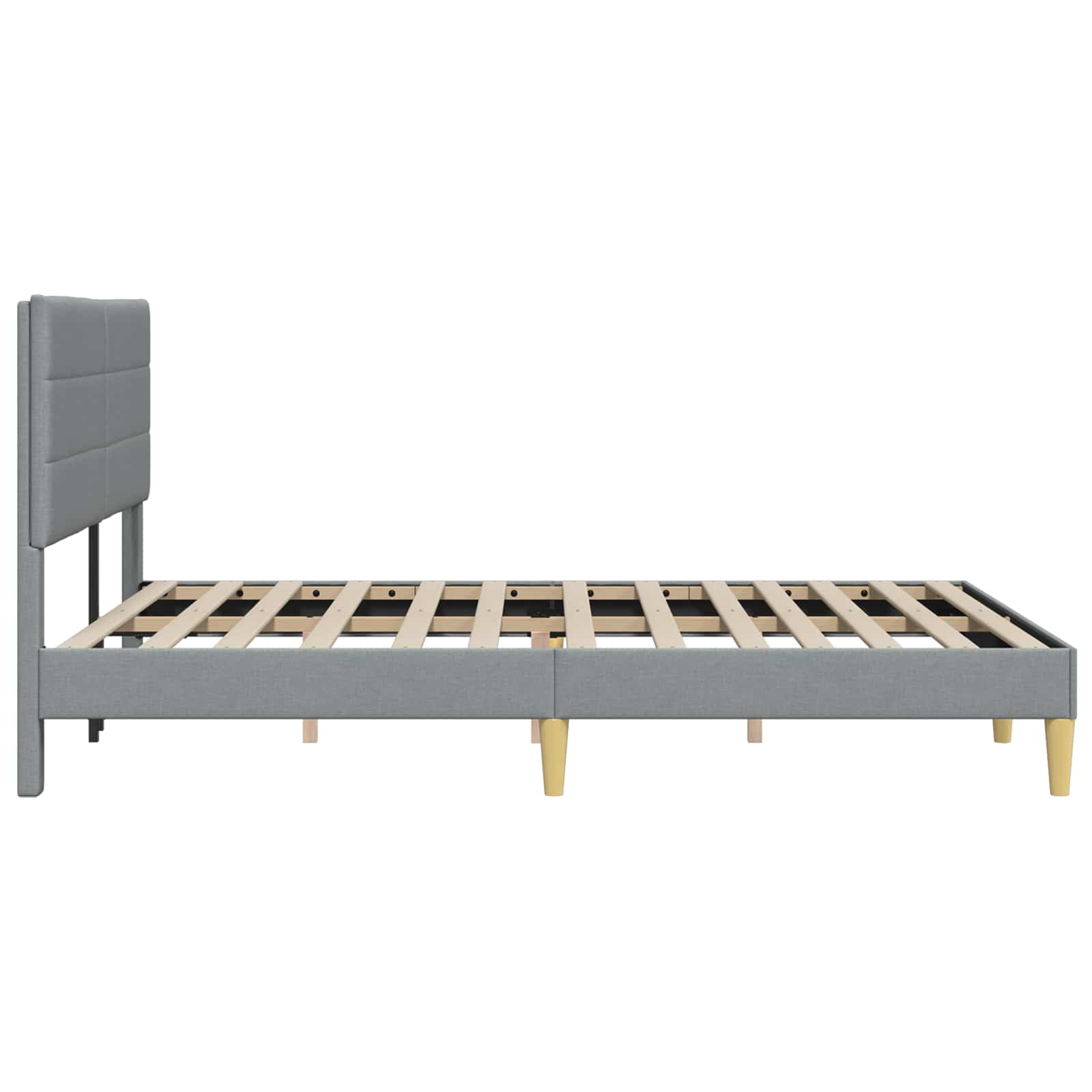 Sengestel med hovedgærde Lysegrå 120 x 200 cm Stof