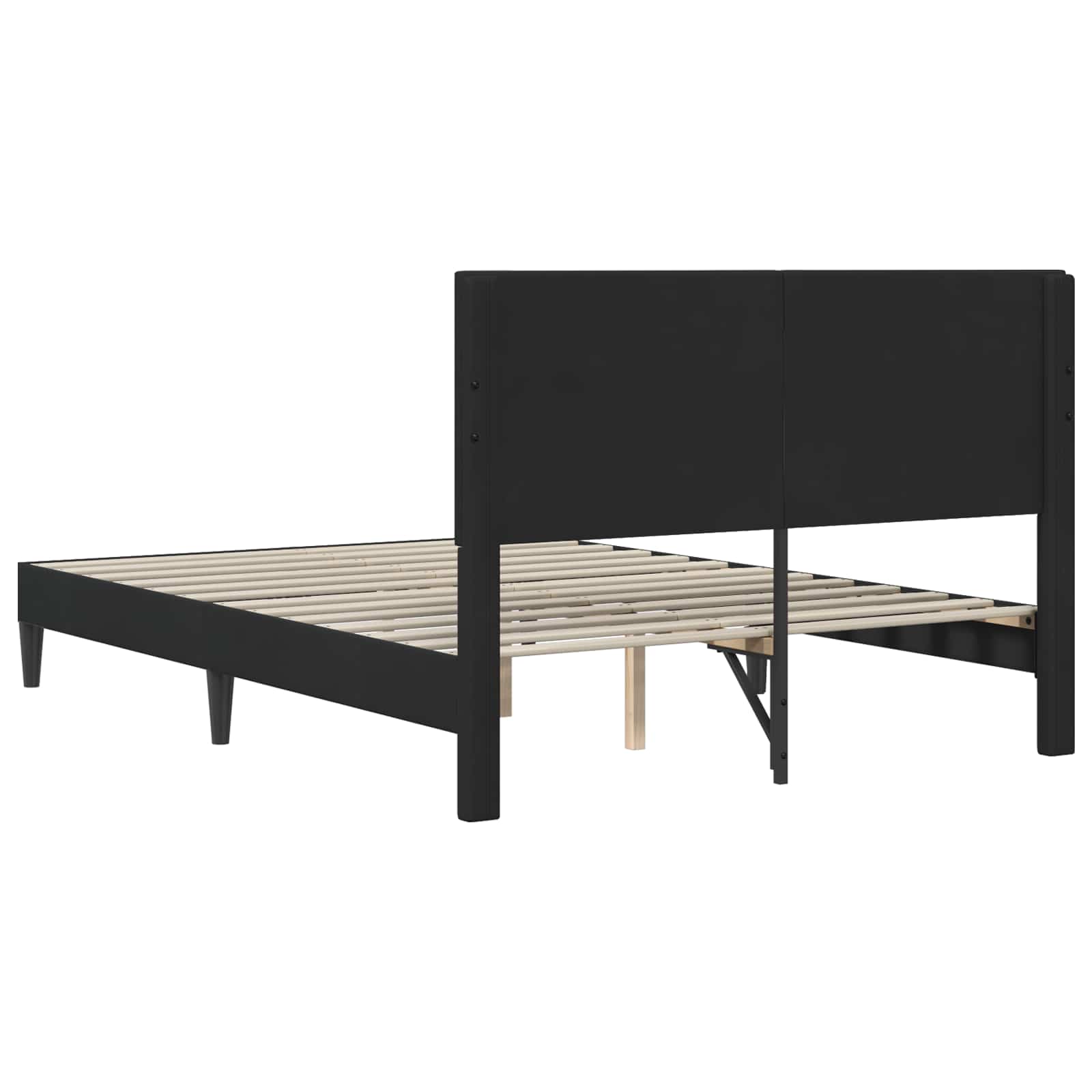 Sengestel med hovedgærde Sort 140 x 200 cm Fløjl