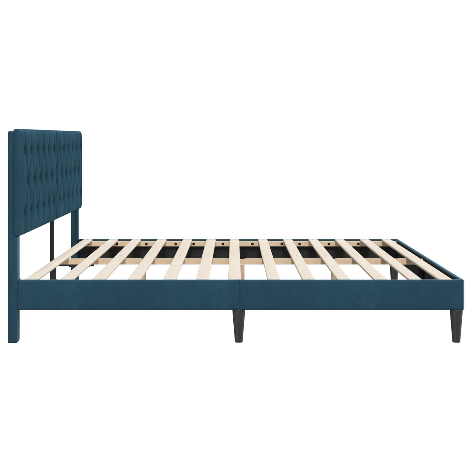 Sengestel med hovedgærde Blå 180 x 200 cm Fløjl