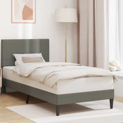 Sengestel med hovedgærde Lysegrå 90 x 200 cm Velourstof