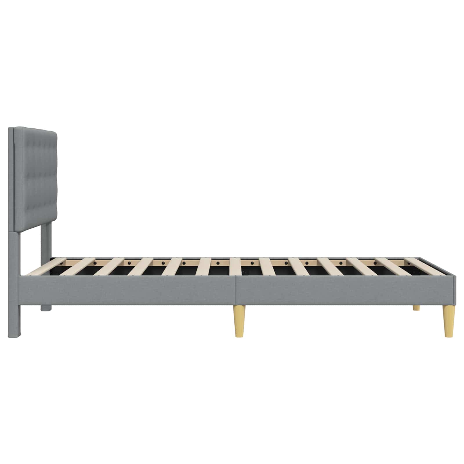 Sengestel med hovedgærde Lysegrå 100 x 200 cm Stof