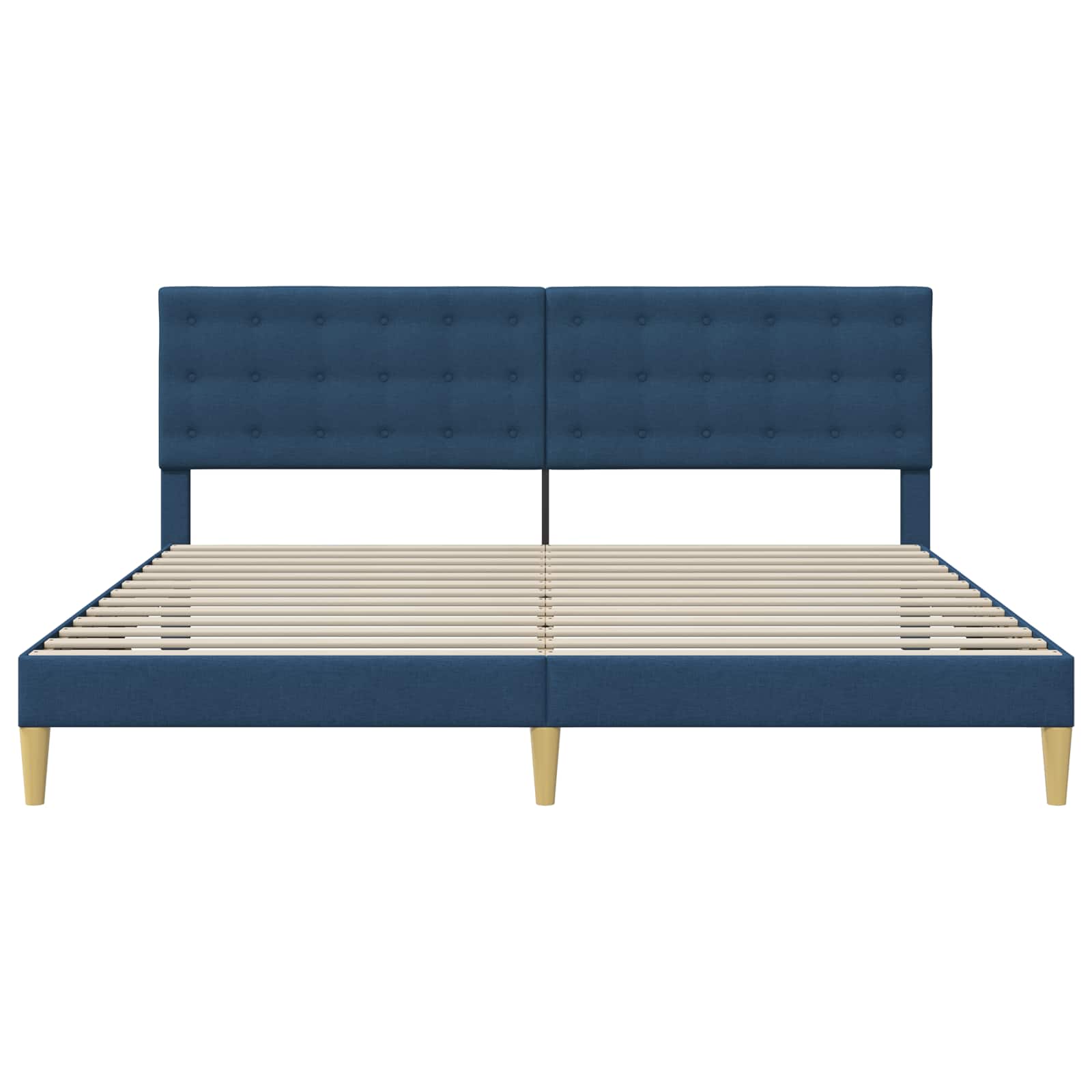 Sengestel med hovedgærde Blå 180 x 200 cm Stof