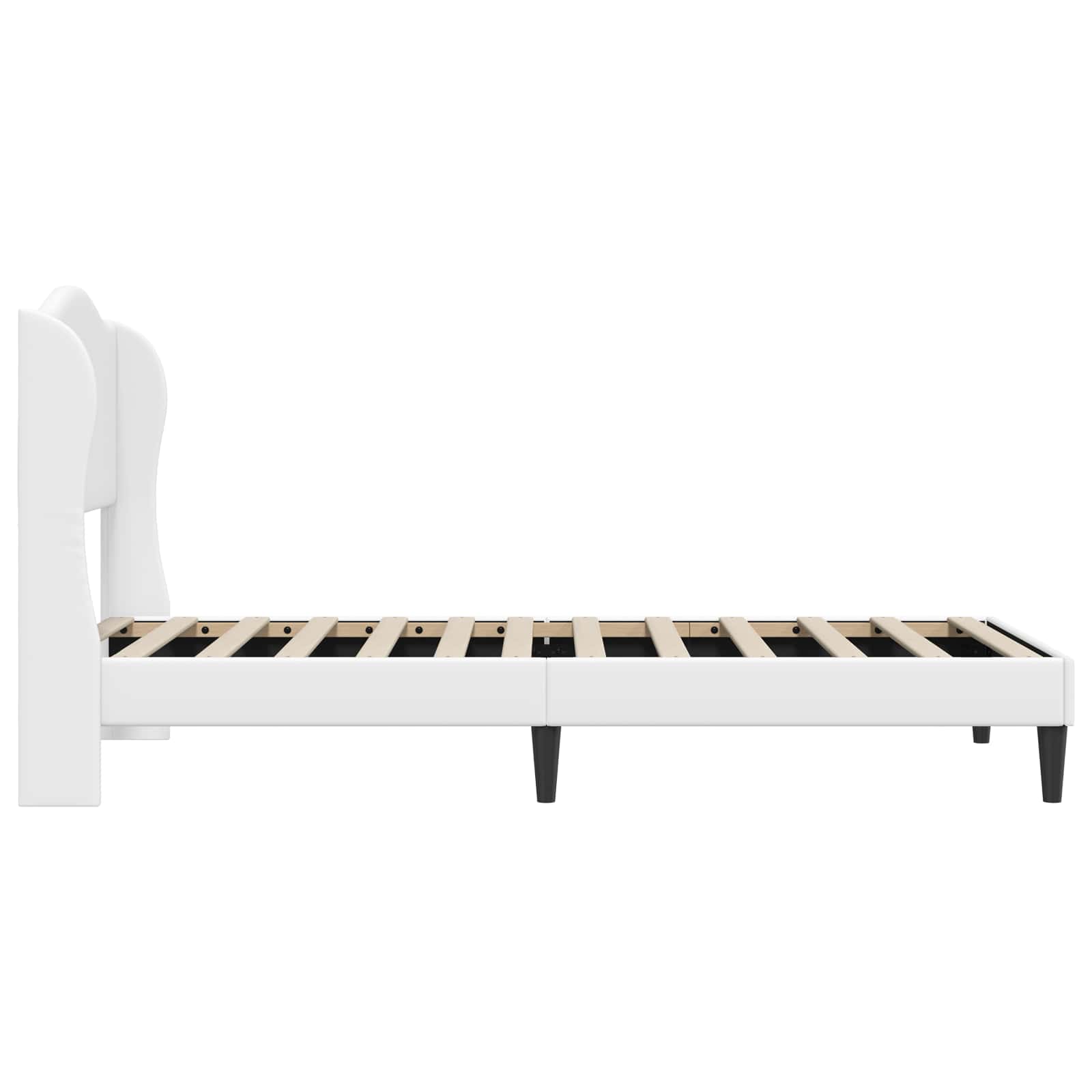 Sengestel med hovedgærde Hvid 90 x 200 cm Kunstlæder
