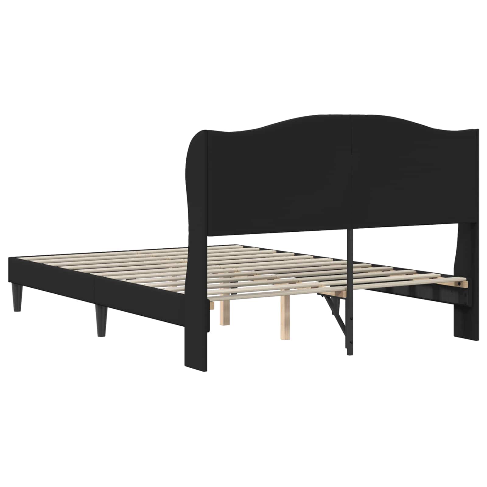 Sengestel med hovedgærde Sort 140 x 190 cm Kunstlæder
