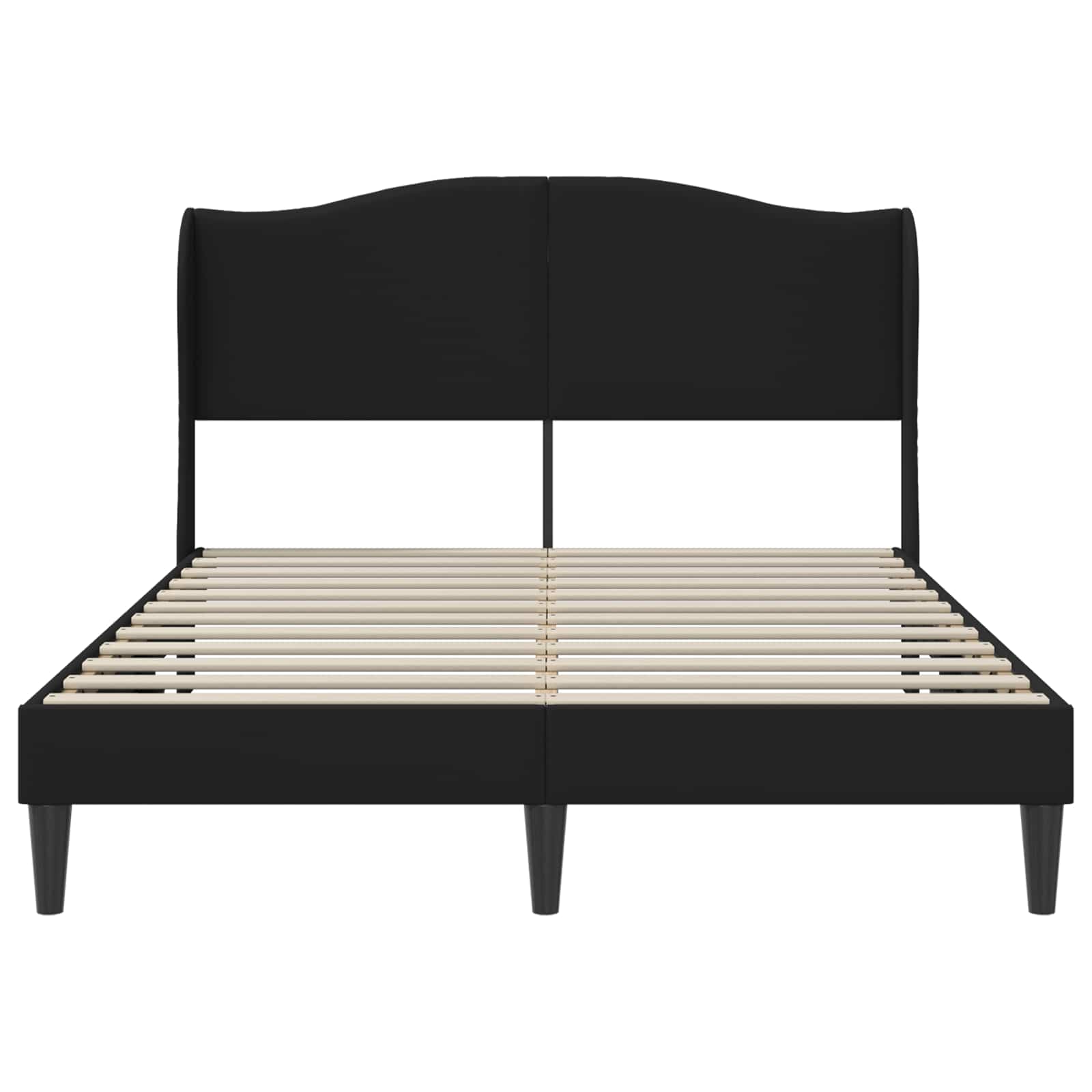 Sengestel med hovedgærde Sort 140 x 190 cm Kunstlæder