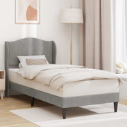 Sengestel med hovedgærde Lysegrå 80 x 200 cm Fløjl