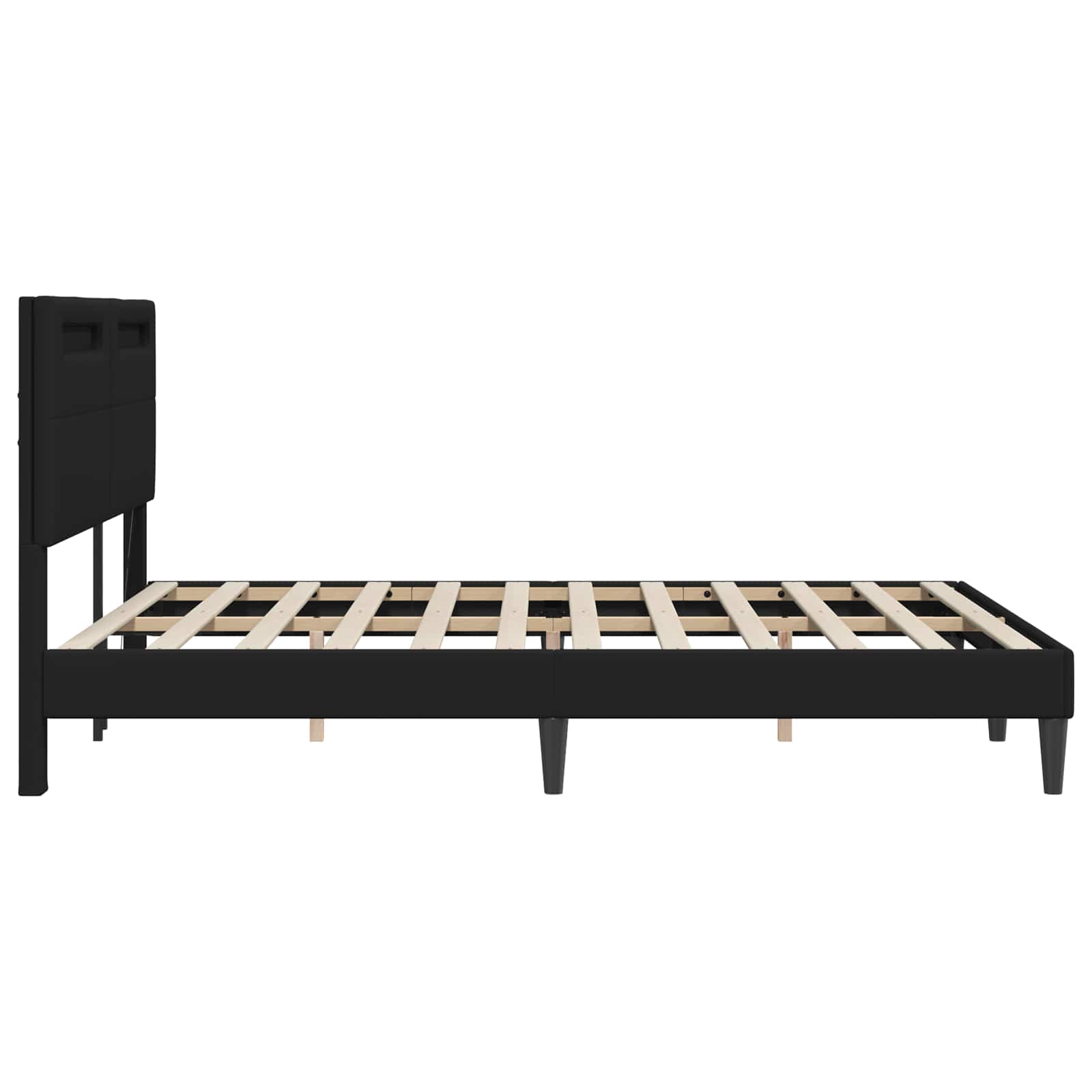 Sengestel med LED-lysstrimler Sort 120 x 190 cm Kunstlæder