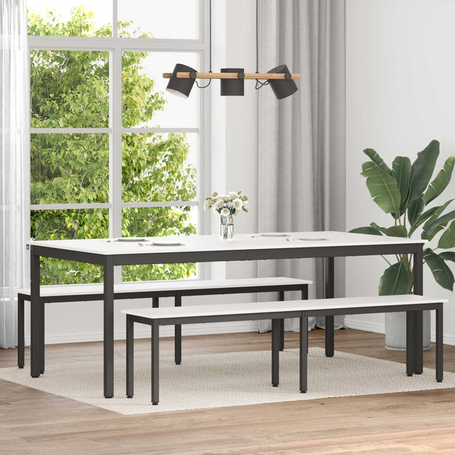 Spisebord Hvid 200 x 100 x 75 cm Massiv fyrretræ