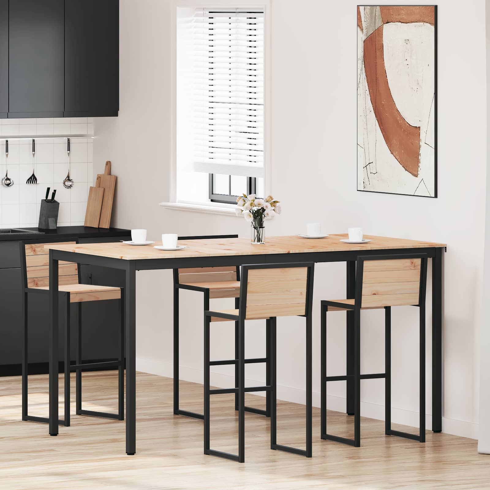 Barbord Naturfarvet 200 x 100 x 105 cm Massiv fyrretræ