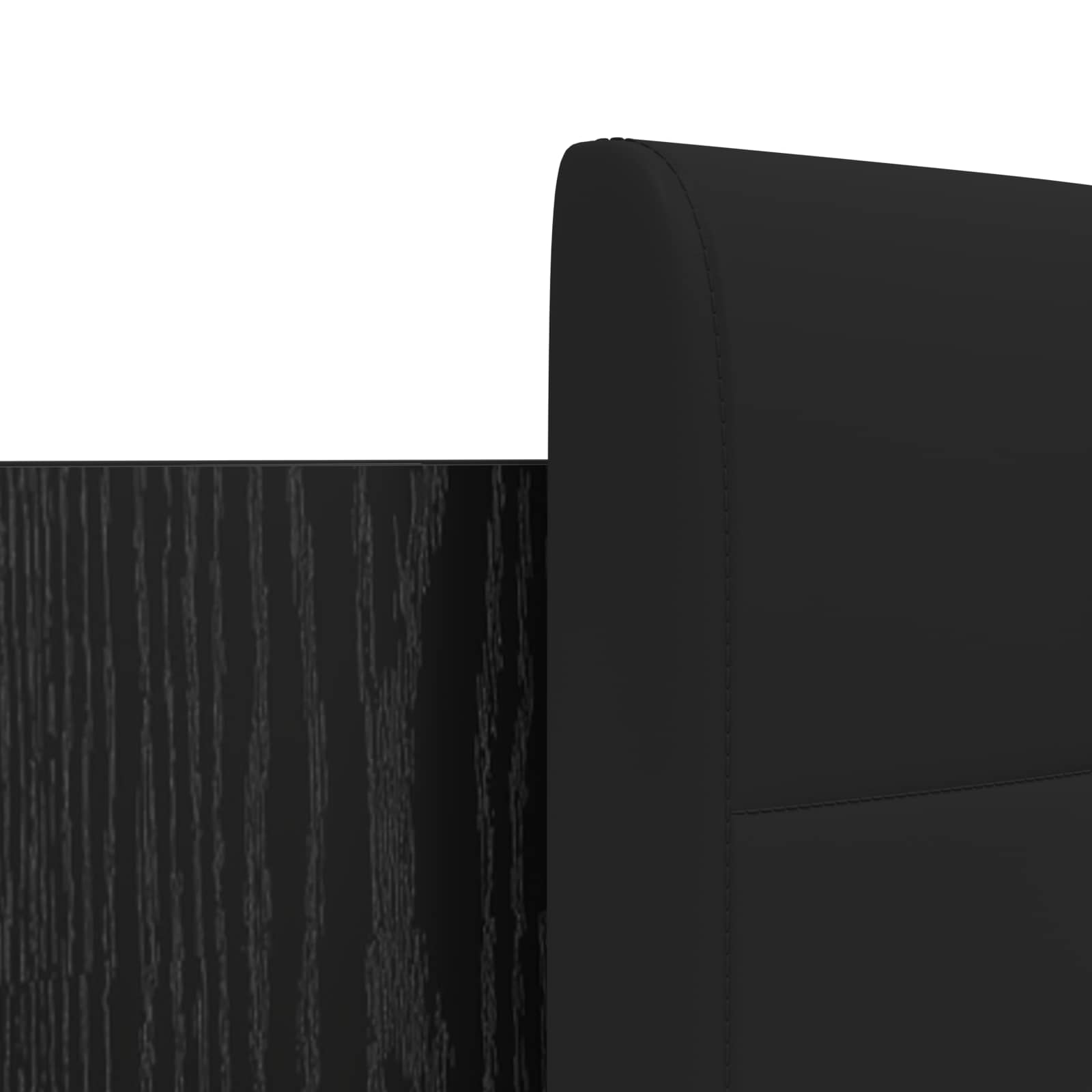 Sengestel med hovedgærde Sort eg 180 x 200 cm Konstrueret træ