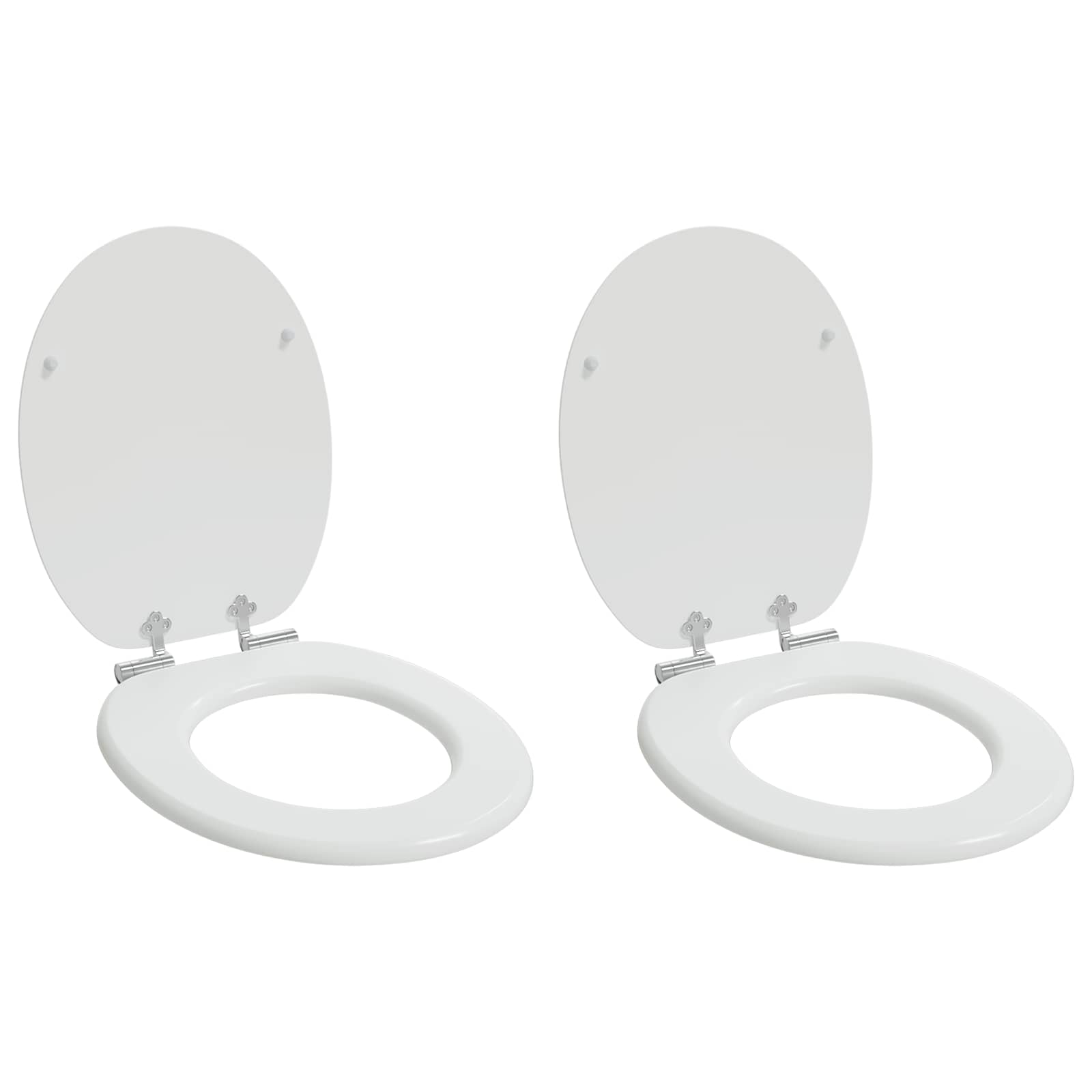Blødt lukket toiletbræt 2 pcs Hvid 44 x 38 cm MDF plade