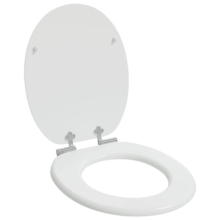 Blødt lukket toiletbræt 2 pcs Hvid 44 x 38 cm MDF plade