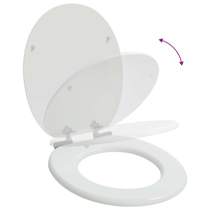Blødt lukket toiletbræt 2 pcs Hvid 44 x 38 cm MDF plade