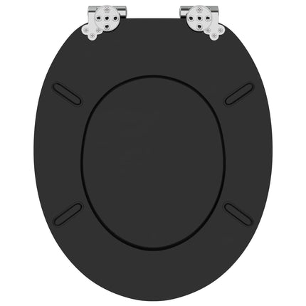 Blødt lukket toiletbræt 2 pcs Sort 44 x 38 cm MDF plade