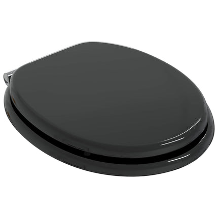 Blødt lukket toiletbræt 2 pcs Sort 44 x 38 cm MDF plade