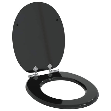 Blødt lukket toiletbræt 2 pcs Sort 44 x 38 cm MDF plade